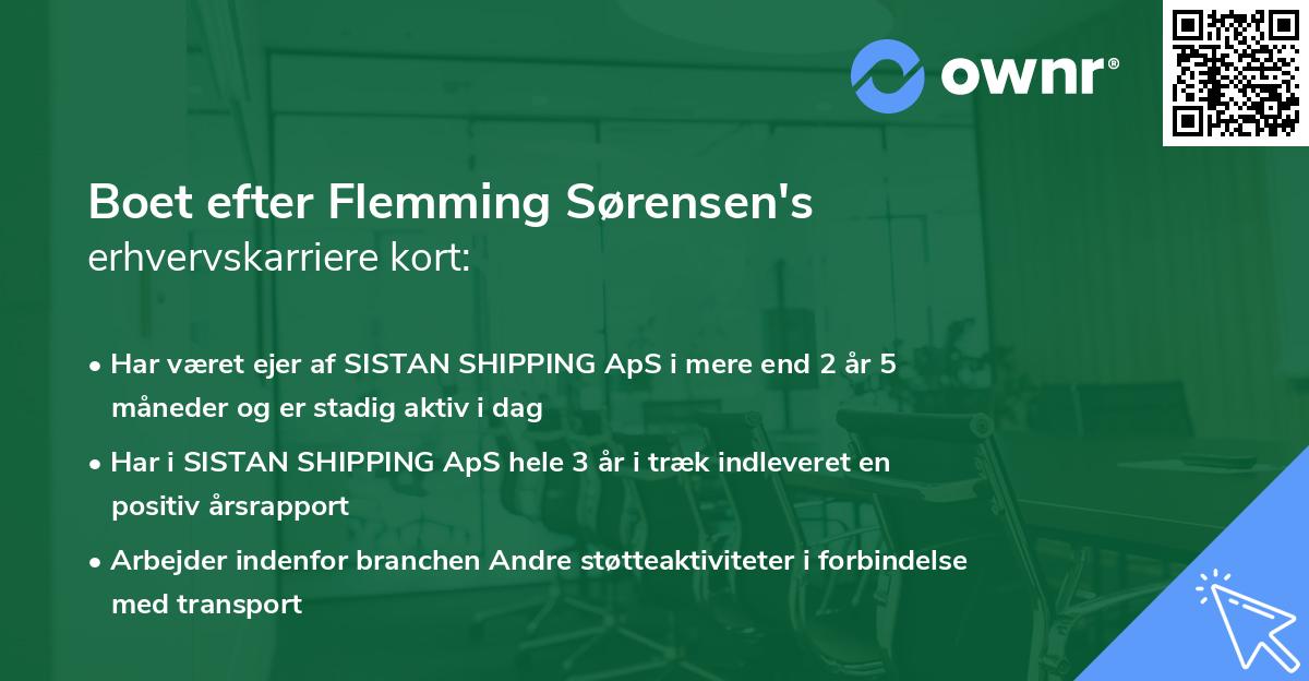 Boet efter Flemming Sørensen's erhvervskarriere kort