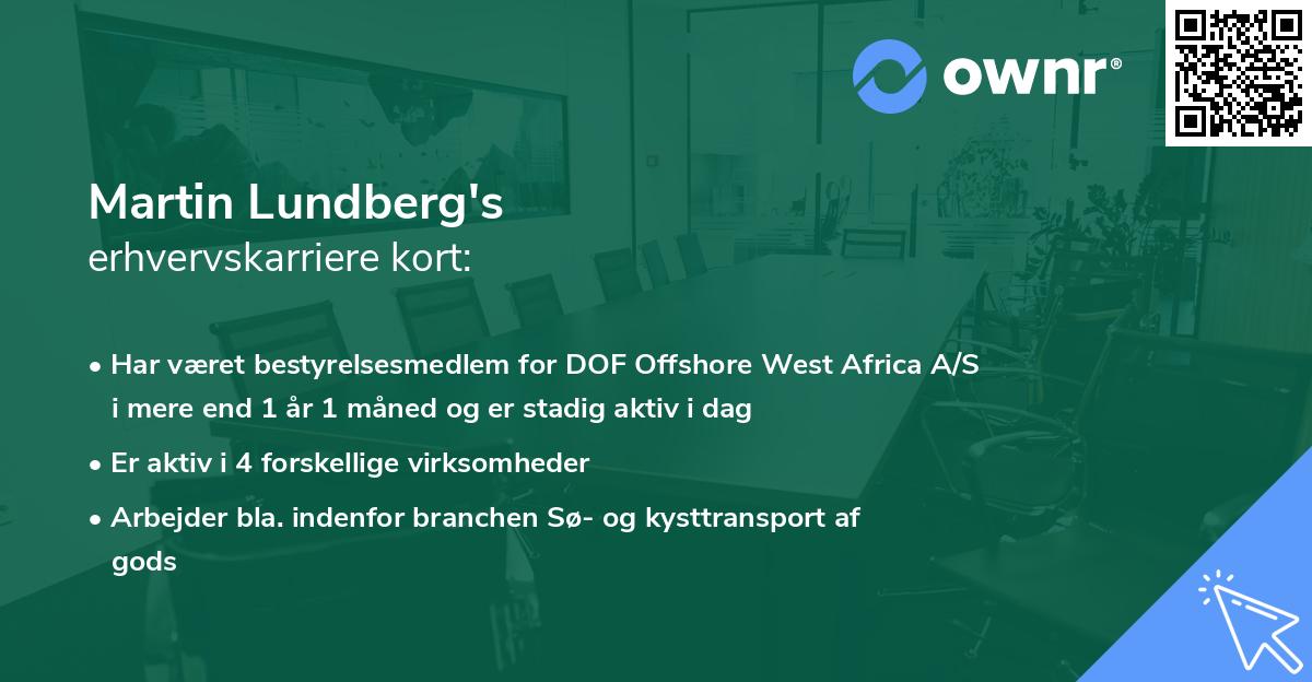 Martin Lundberg's erhvervskarriere kort