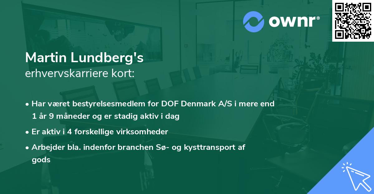 Martin Lundberg's erhvervskarriere kort