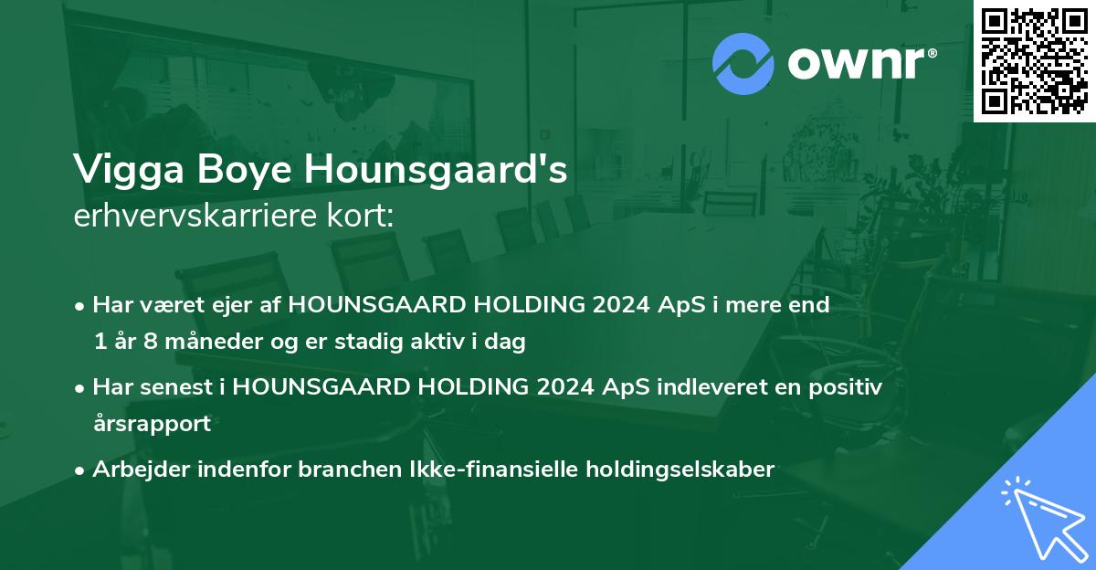 Vigga Boye Hounsgaard's erhvervskarriere kort