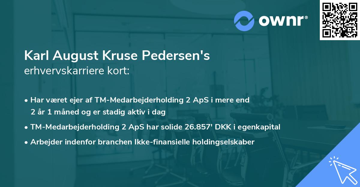 Karl August Kruse Pedersen's erhvervskarriere kort
