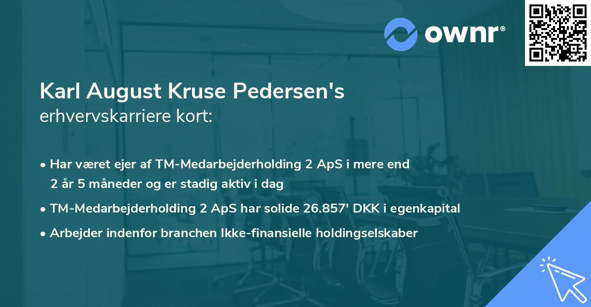 Karl August Kruse Pedersen's erhvervskarriere kort