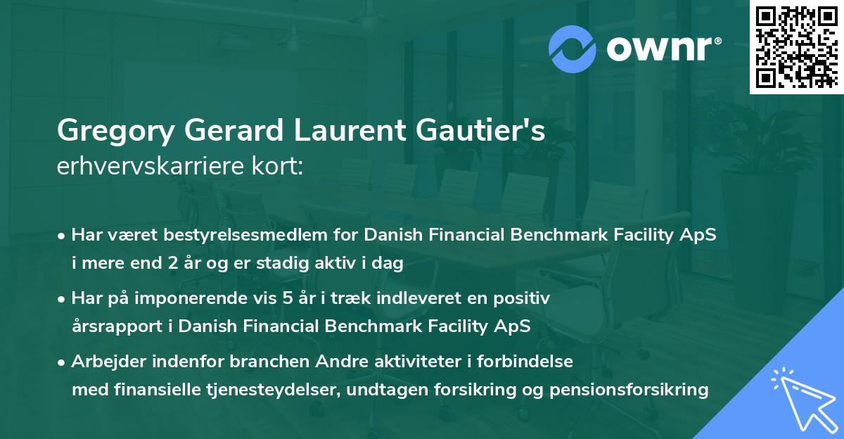 Gregory Gerard Laurent Gautier's erhvervskarriere kort