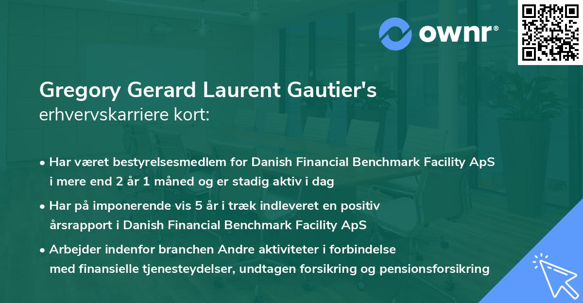 Gregory Gerard Laurent Gautier's erhvervskarriere kort