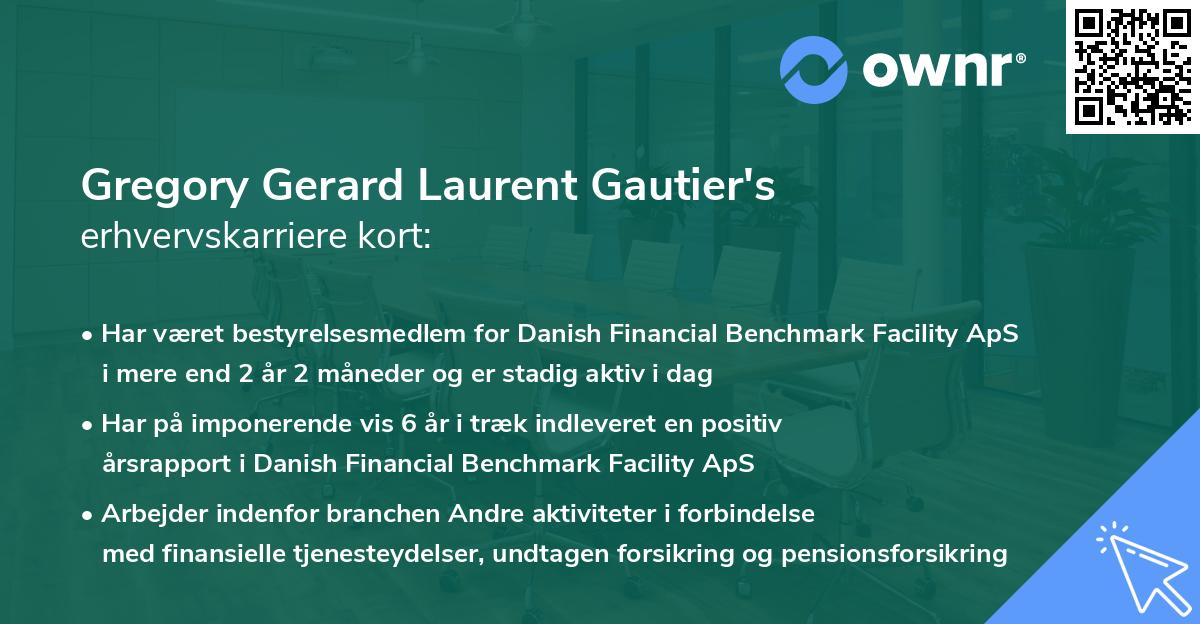 Gregory Gerard Laurent Gautier's erhvervskarriere kort