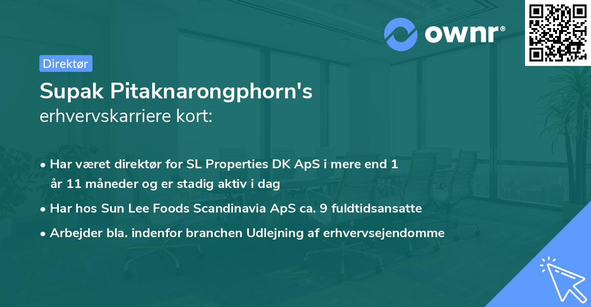 Supak Pitaknarongphorn's erhvervskarriere kort