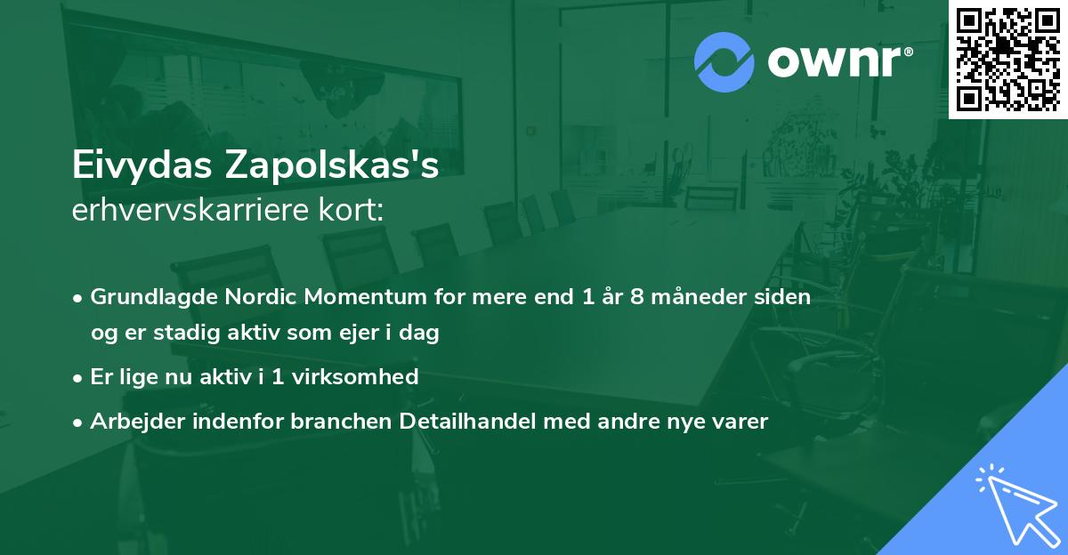 Eivydas Zapolskas's erhvervskarriere kort