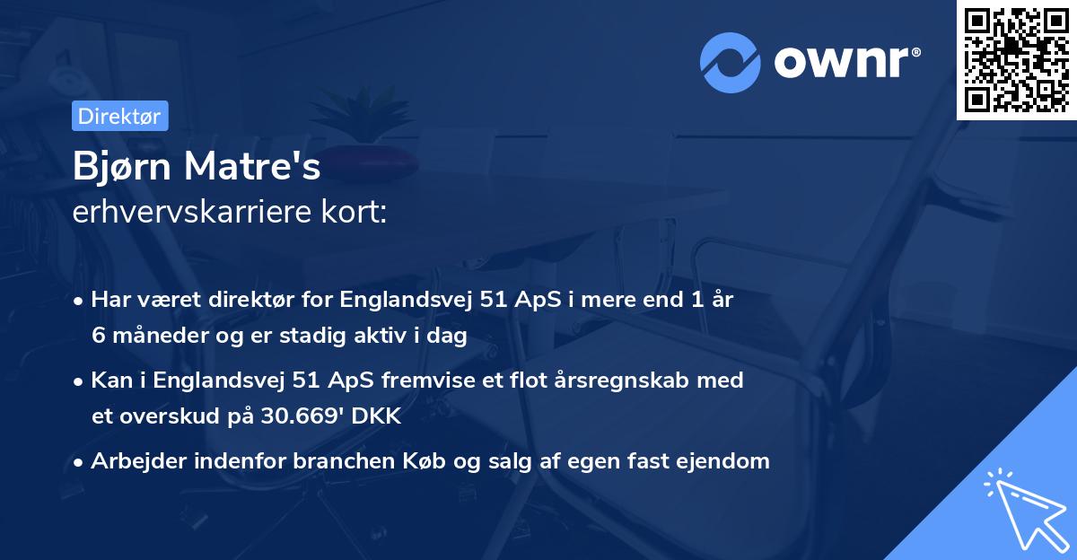 Bjørn Matre's erhvervskarriere kort