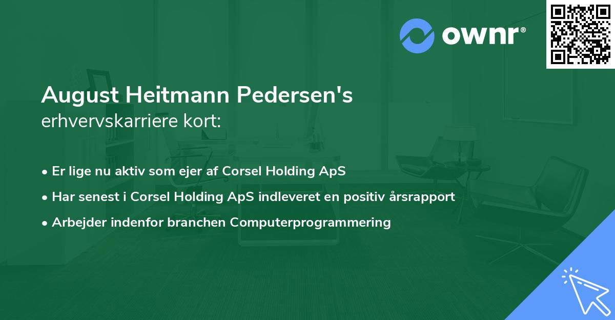 August Heitmann Pedersen's erhvervskarriere kort