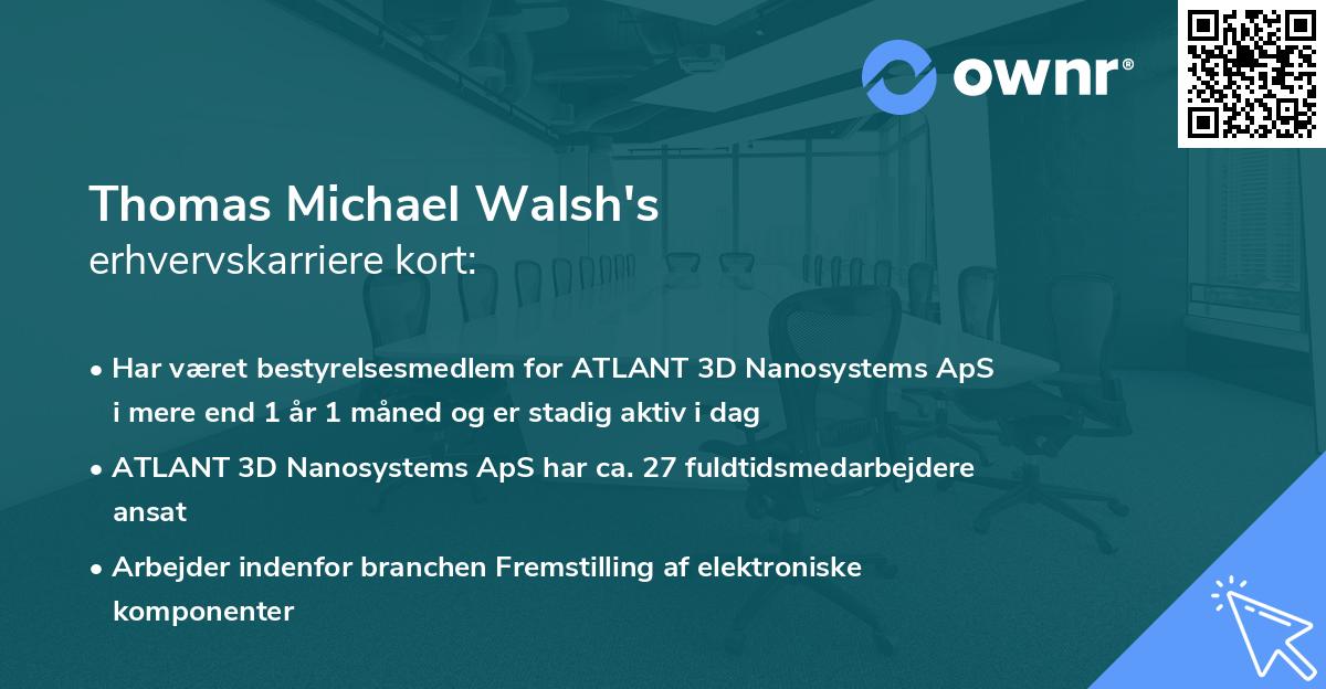 Thomas Michael Walsh's erhvervskarriere kort