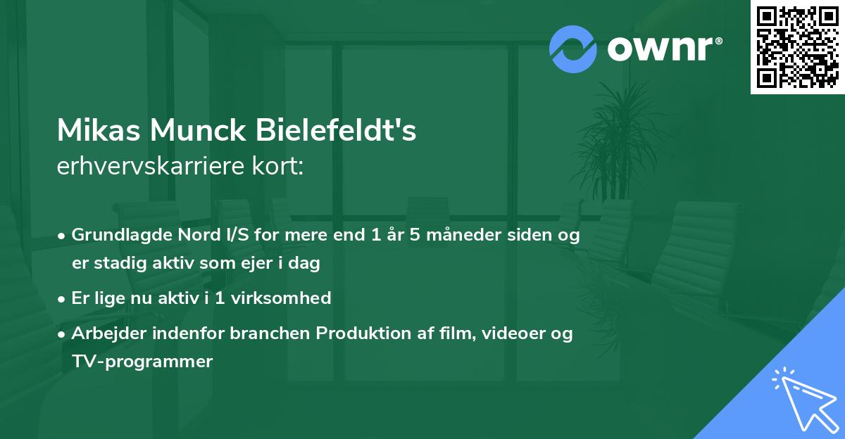 Mikas Munck Bielefeldt's erhvervskarriere kort