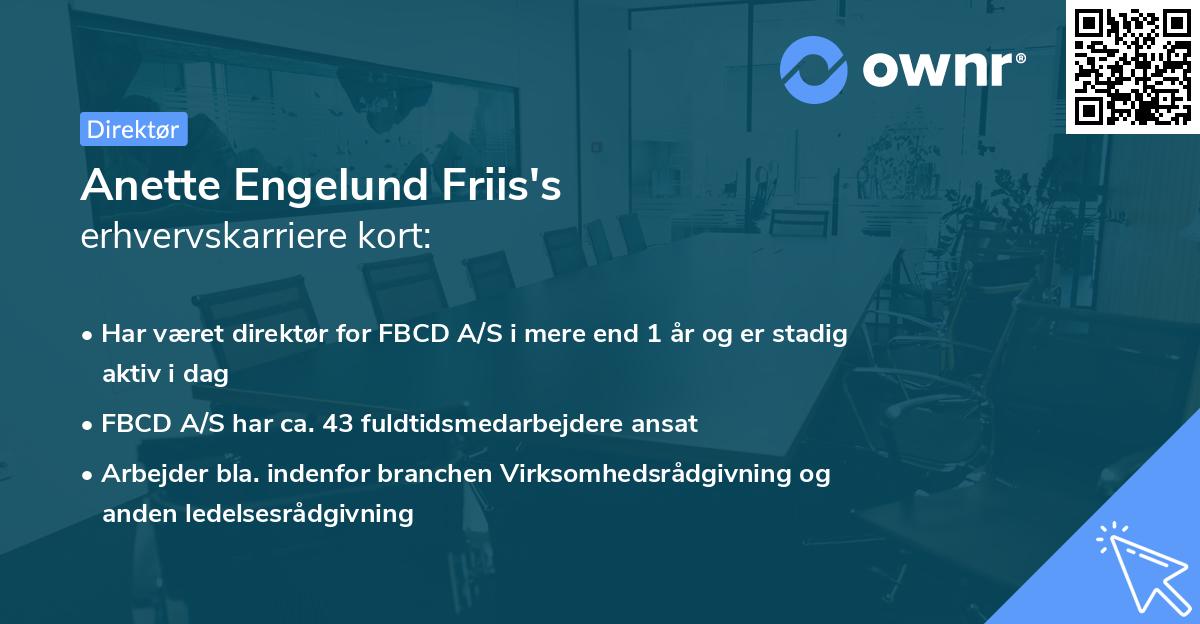 Anette Engelund Friis's erhvervskarriere kort