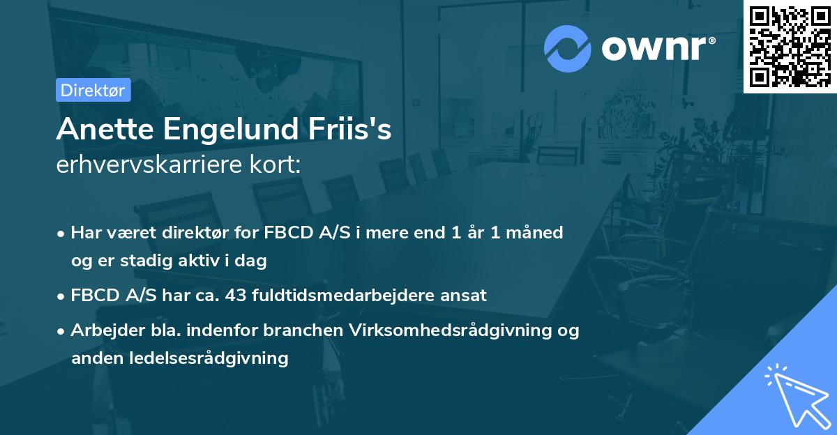 Anette Engelund Friis's erhvervskarriere kort