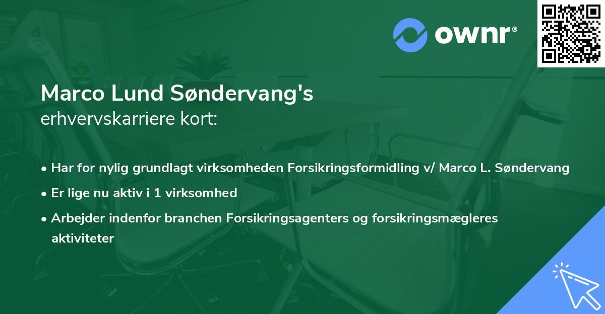 Marco Lund Søndervang's erhvervskarriere kort