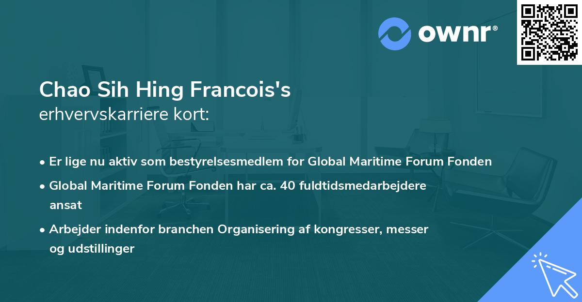 Chao Sih Hing Francois's erhvervskarriere kort