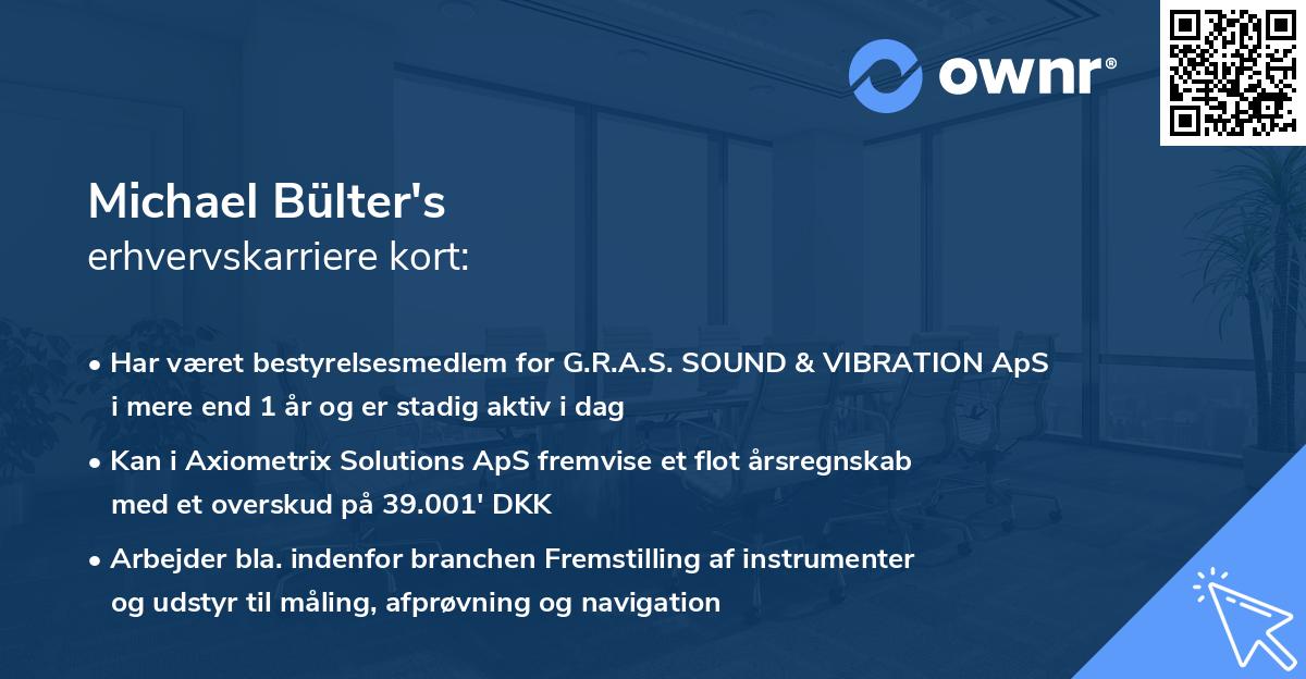 Michael Bülter's erhvervskarriere kort