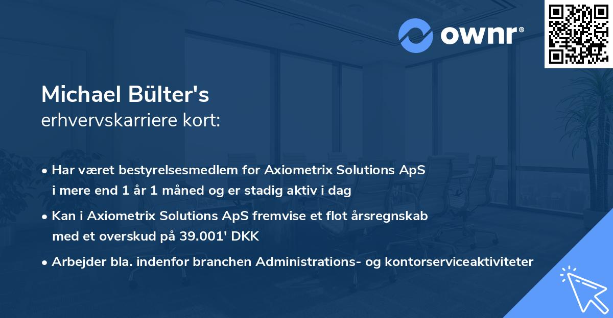 Michael Bülter's erhvervskarriere kort