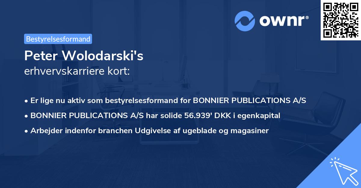 Peter Wolodarski's erhvervskarriere kort