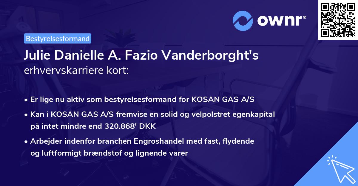 Julie Danielle A. Fazio Vanderborght's erhvervskarriere kort