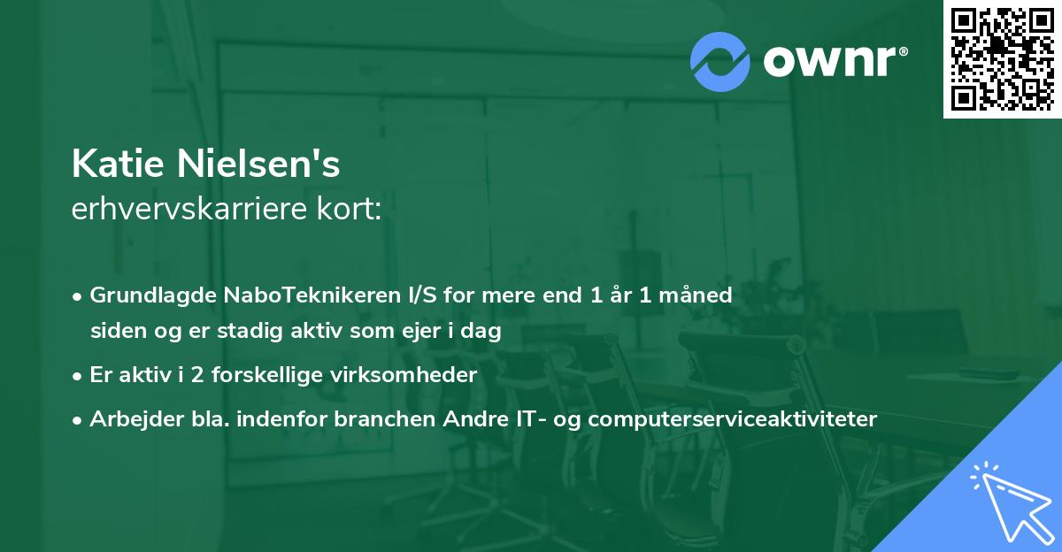 Katie Nielsen's erhvervskarriere kort