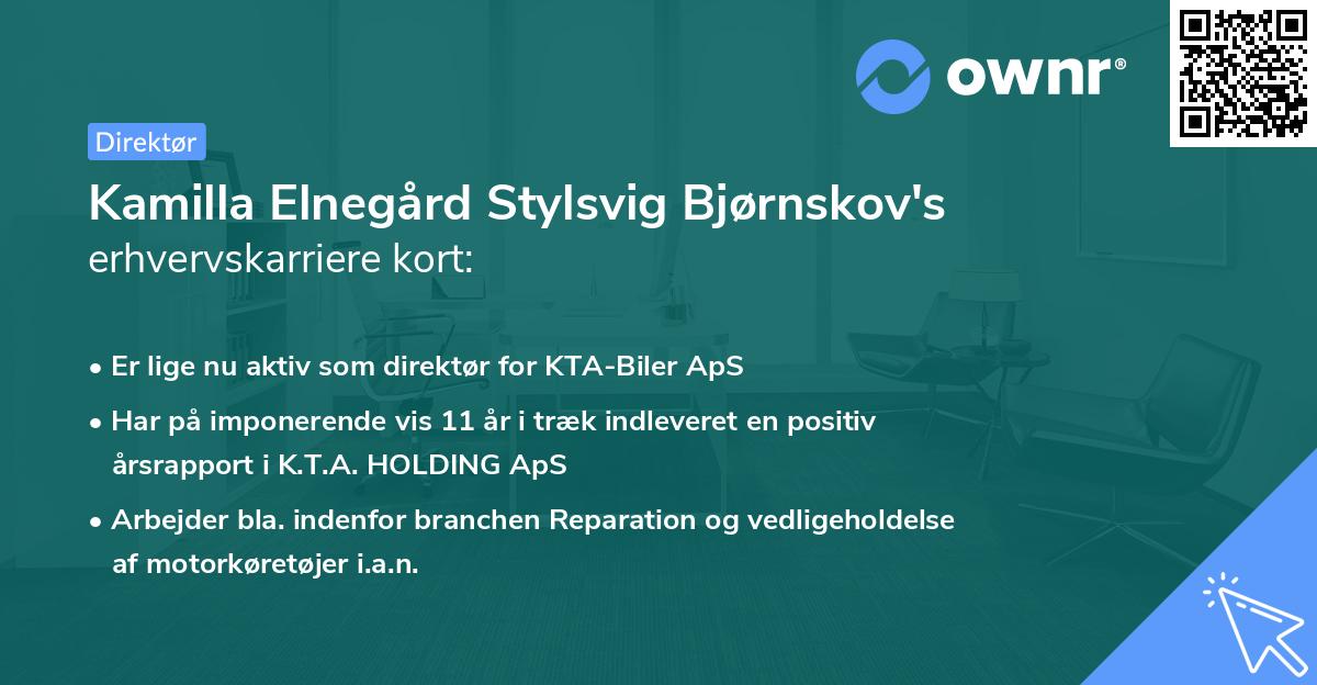 Kamilla Elnegård Stylsvig Bjørnskov's erhvervskarriere kort