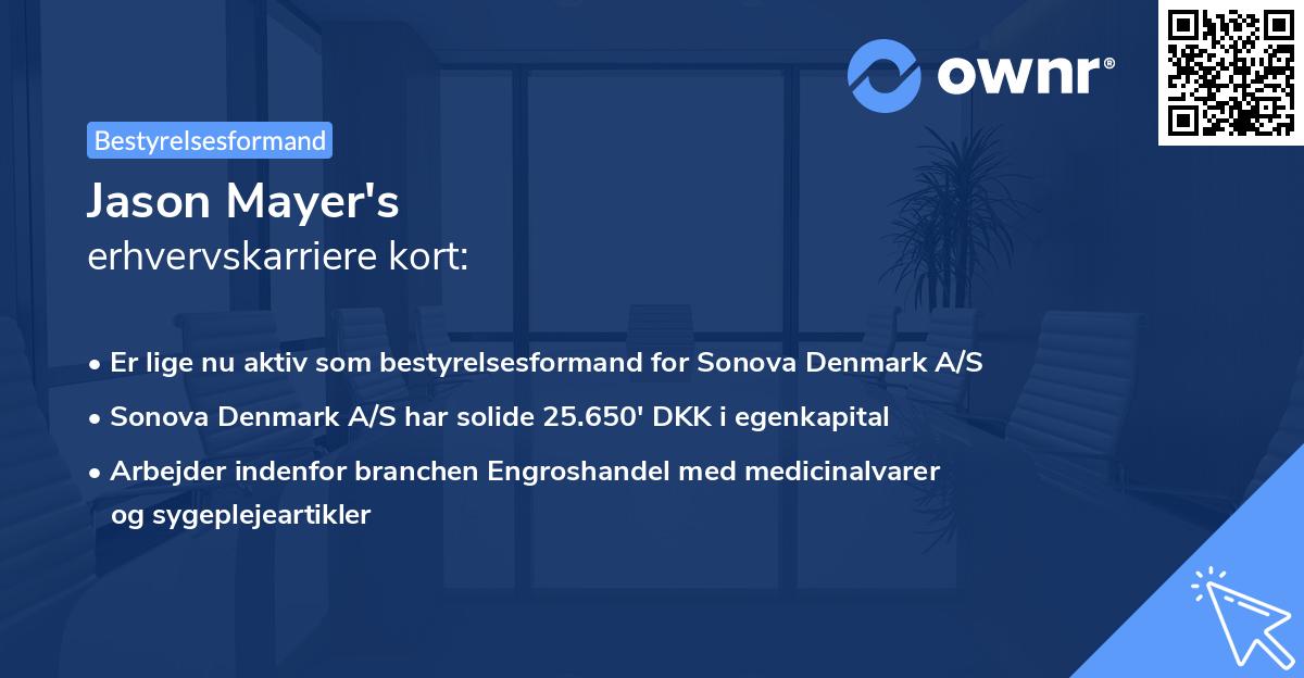 Jason Mayer's erhvervskarriere kort