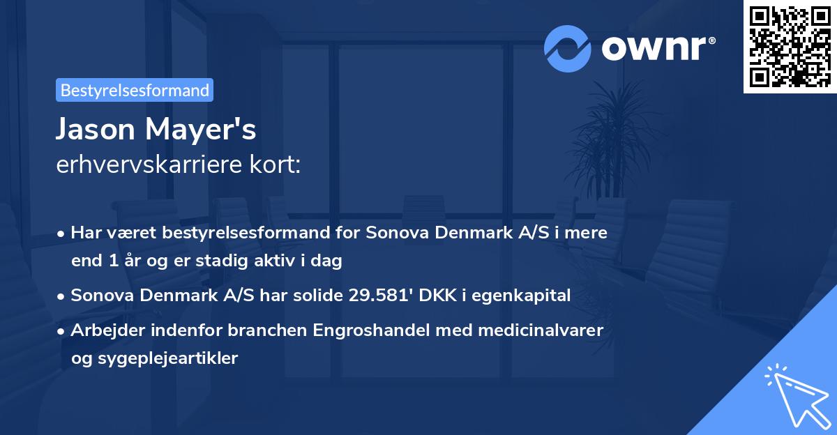 Jason Mayer's erhvervskarriere kort