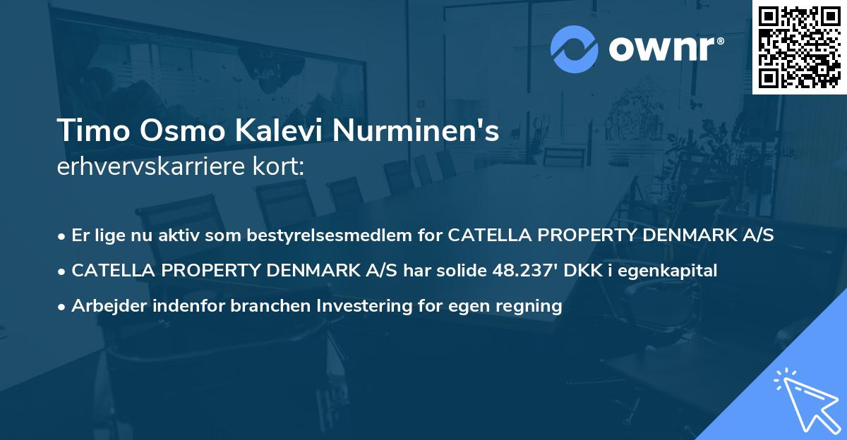 Timo Osmo Kalevi Nurminen's erhvervskarriere kort