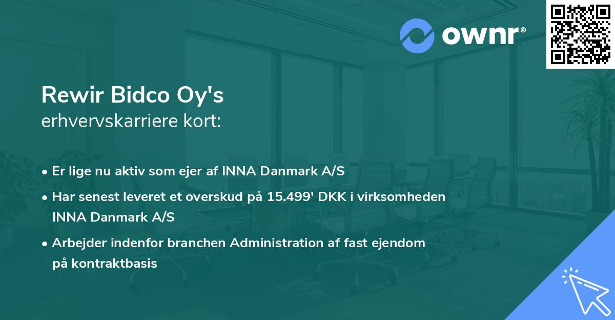 Rewir Bidco Oy's erhvervskarriere kort