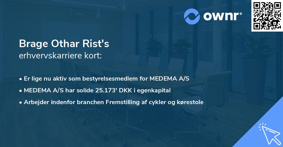 Brage Othar Rist's erhvervskarriere kort