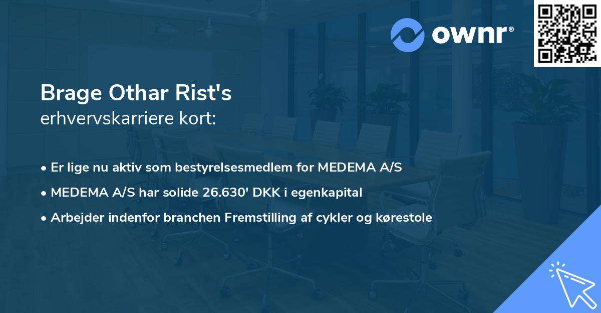 Brage Othar Rist's erhvervskarriere kort