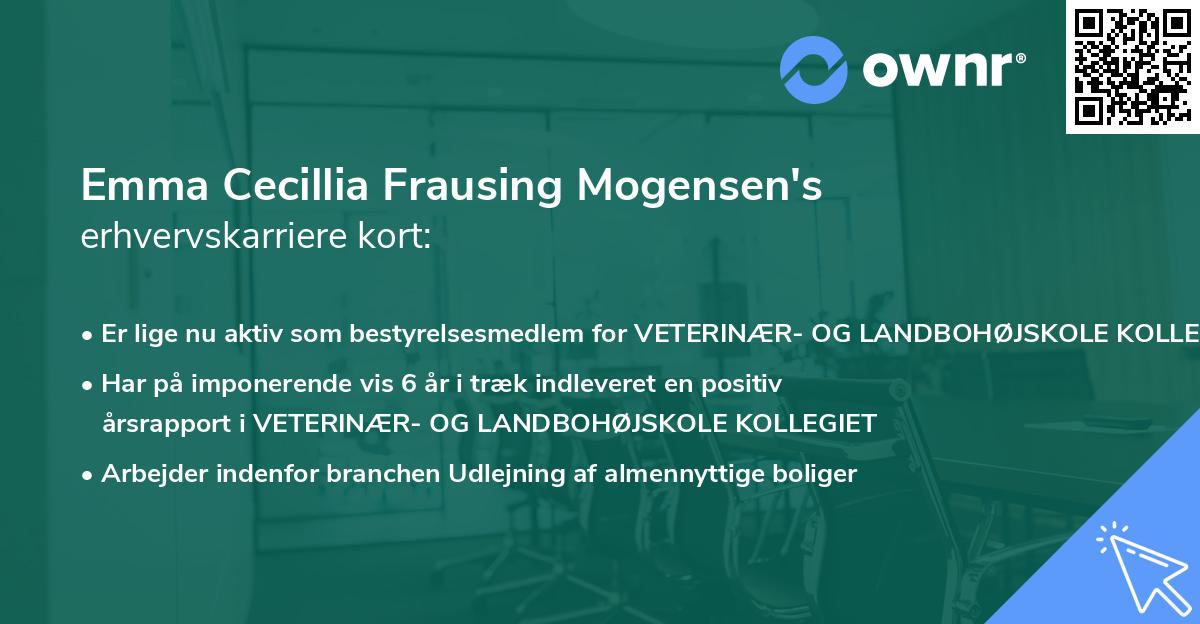 Emma Cecillia Frausing Mogensen's erhvervskarriere kort