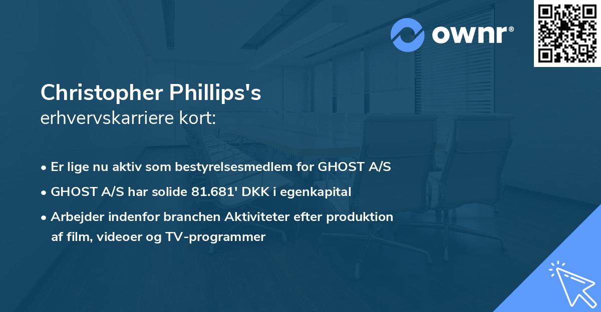 Christopher Phillips's erhvervskarriere kort