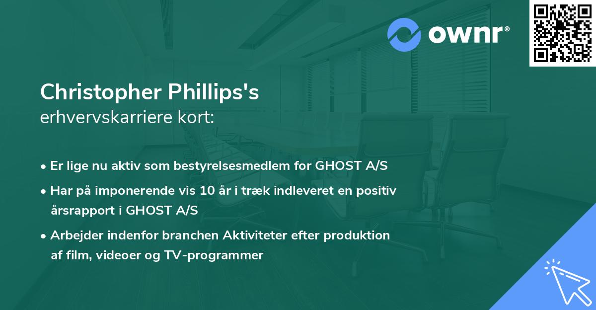 Christopher Phillips's erhvervskarriere kort