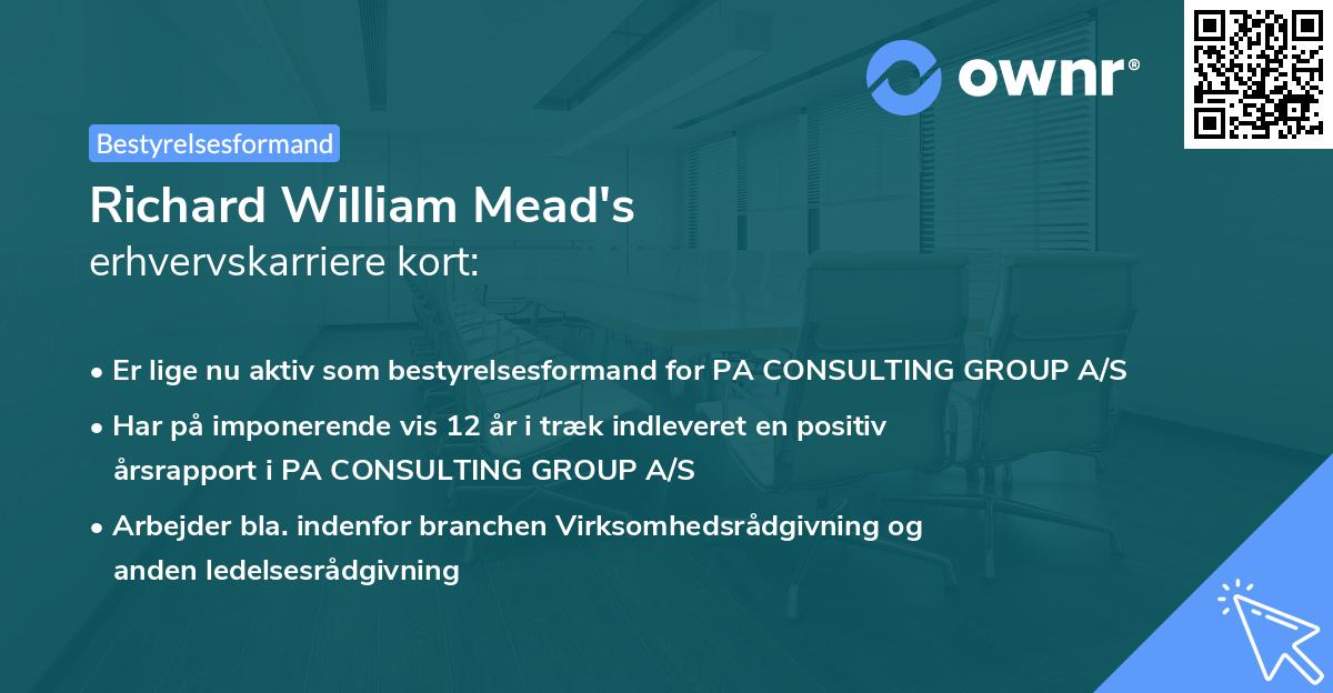 Richard William Mead's erhvervskarriere kort