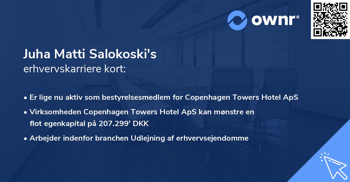 Juha Matti Salokoski's erhvervskarriere kort