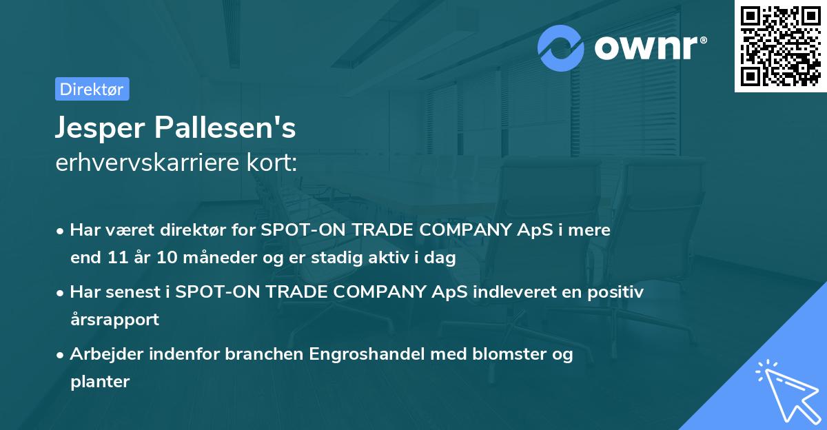 Jesper Pallesen's erhvervskarriere kort
