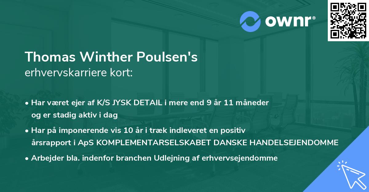 Thomas Winther Poulsen's erhvervskarriere kort