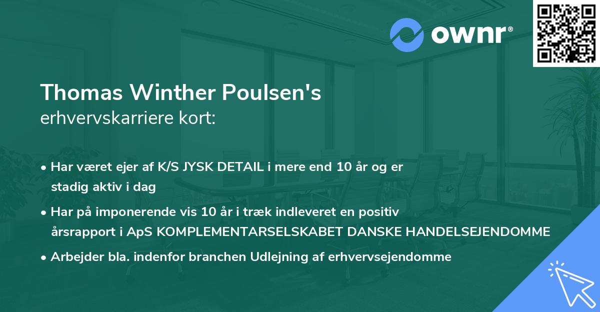 Thomas Winther Poulsen's erhvervskarriere kort