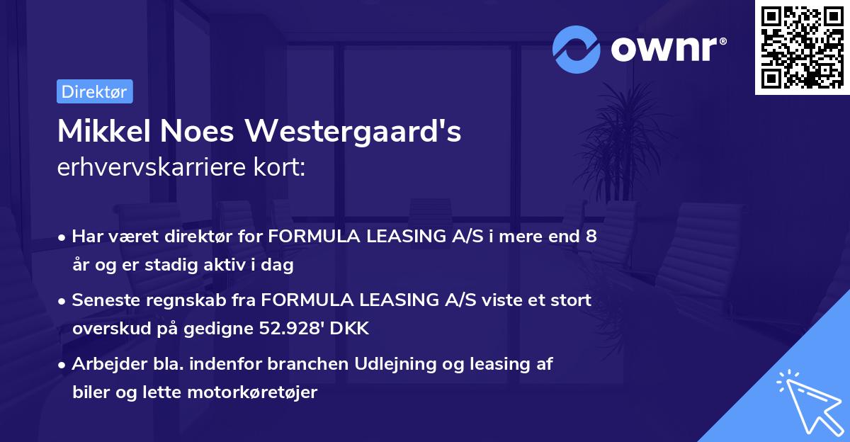 Mikkel Noes Westergaard's erhvervskarriere kort