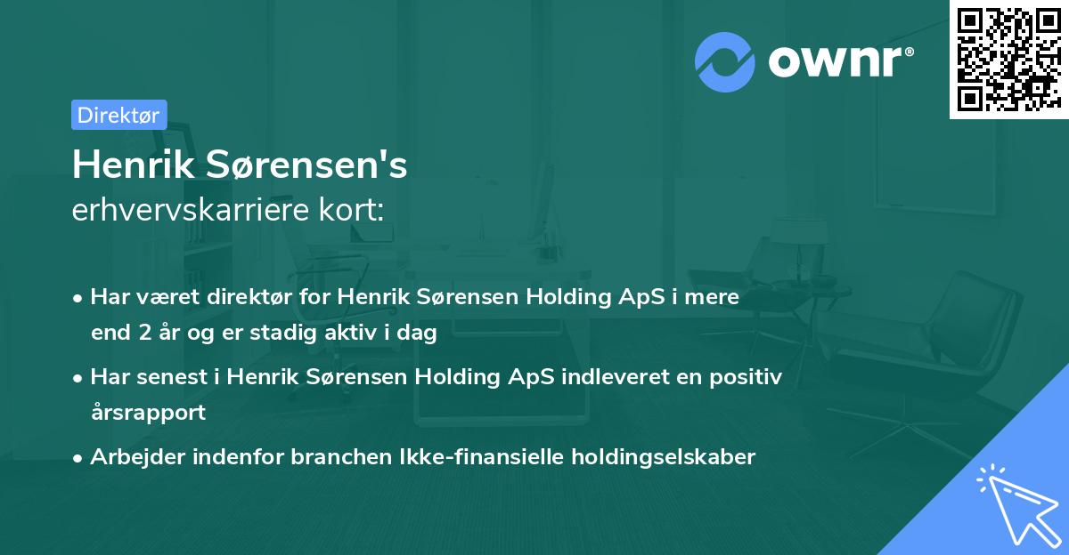 Henrik Sørensen's erhvervskarriere kort