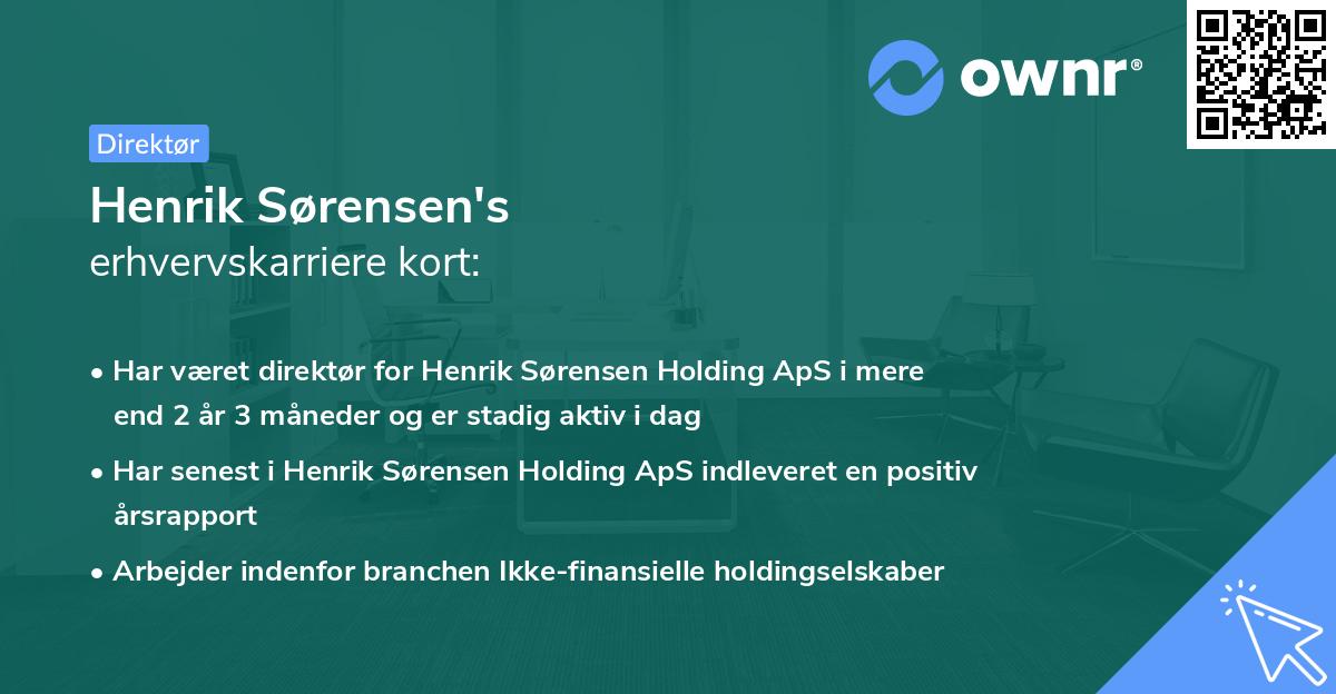 Henrik Sørensen's erhvervskarriere kort