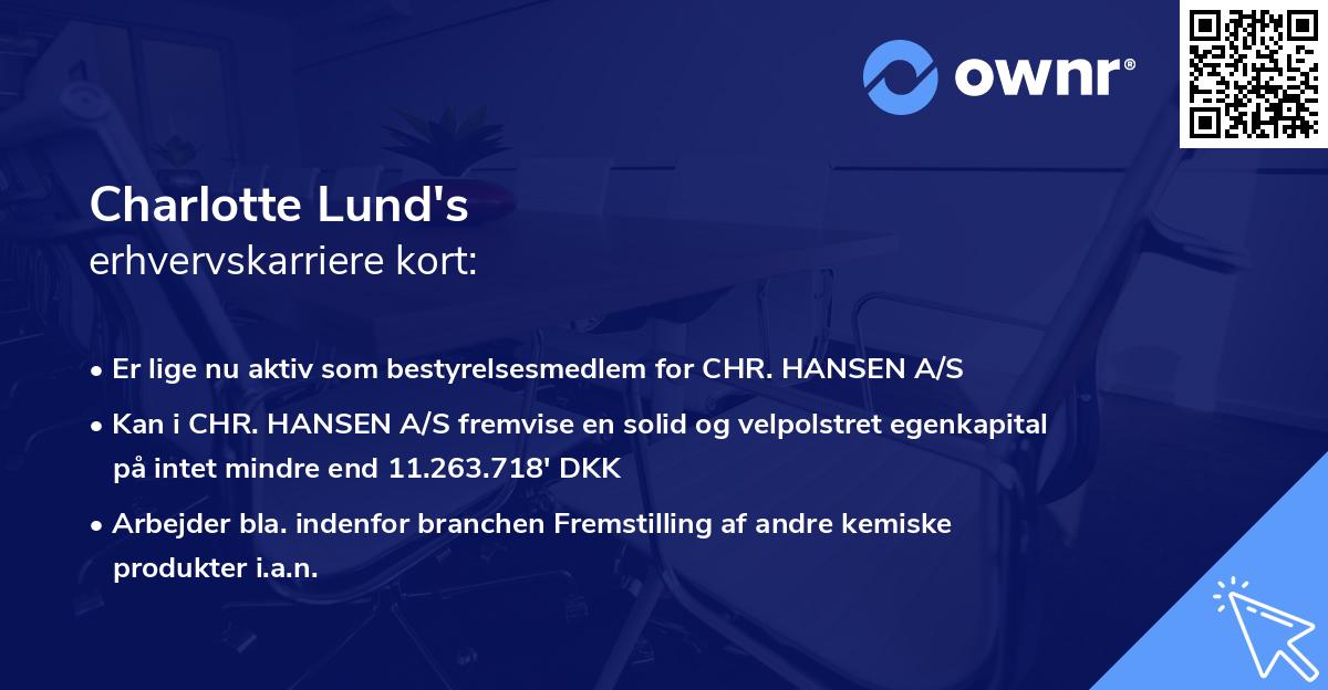 Charlotte Lund's erhvervskarriere kort