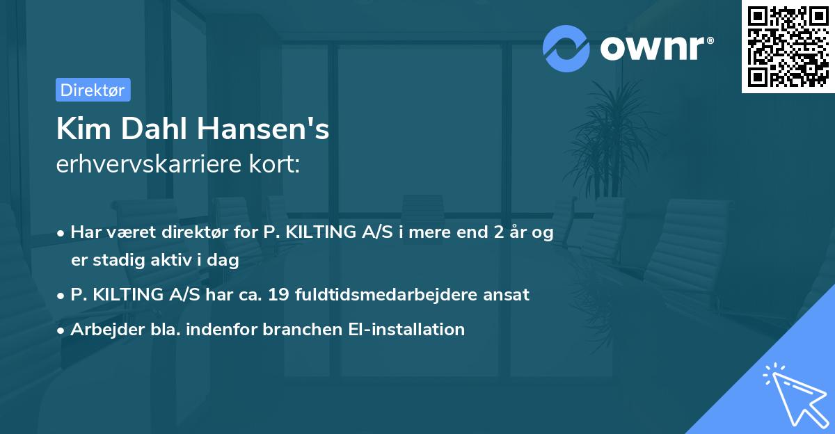Kim Dahl Hansen's erhvervskarriere kort