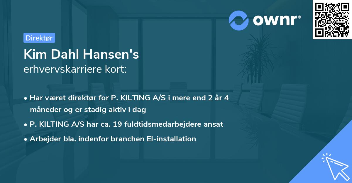 Kim Dahl Hansen's erhvervskarriere kort