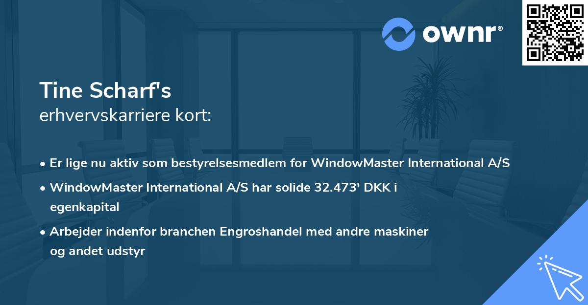 Tine Scharf's erhvervskarriere kort