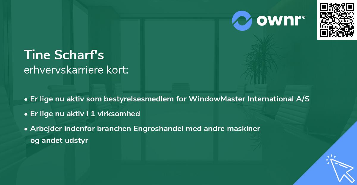 Tine Scharf's erhvervskarriere kort