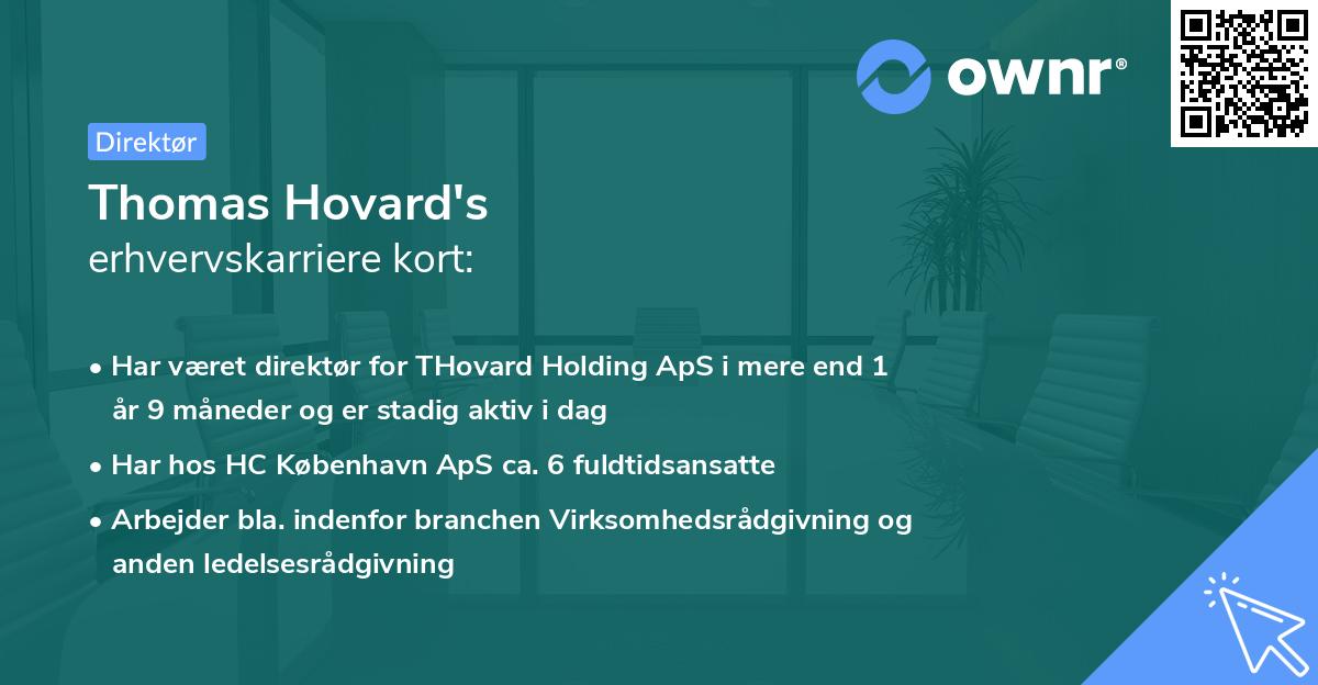 Thomas Hovard's erhvervskarriere kort