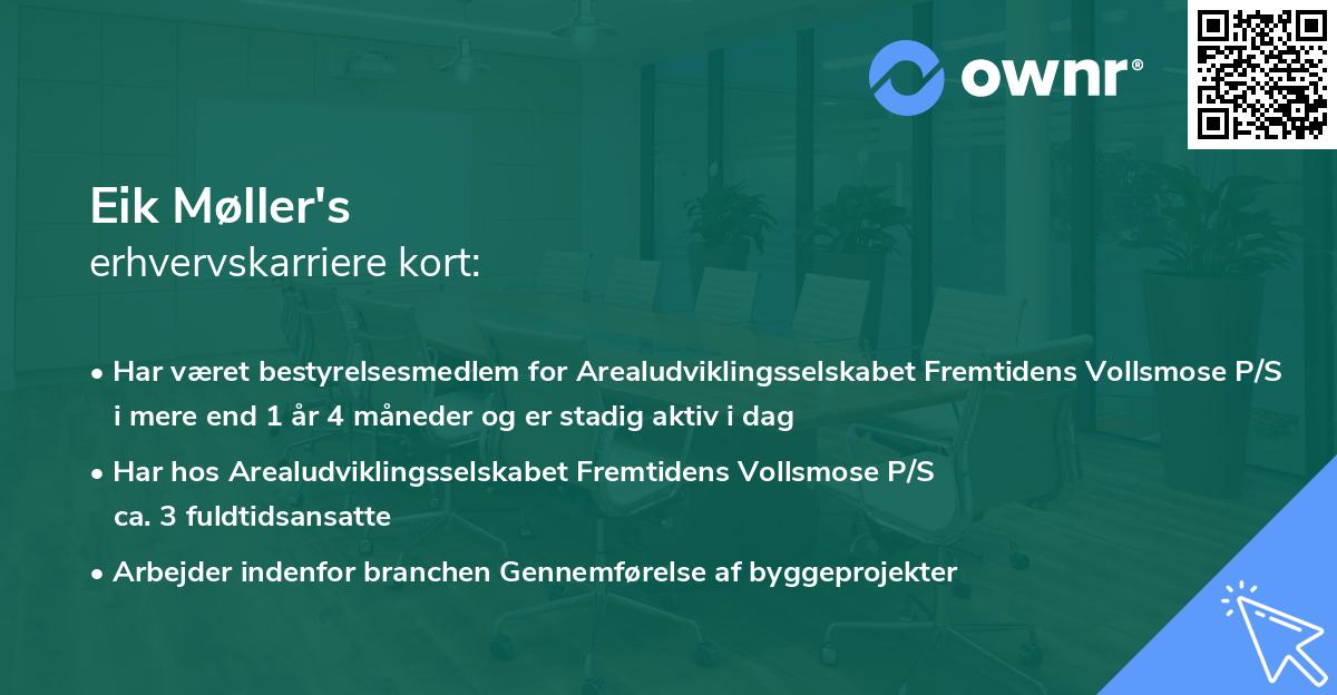 Eik Møller's erhvervskarriere kort