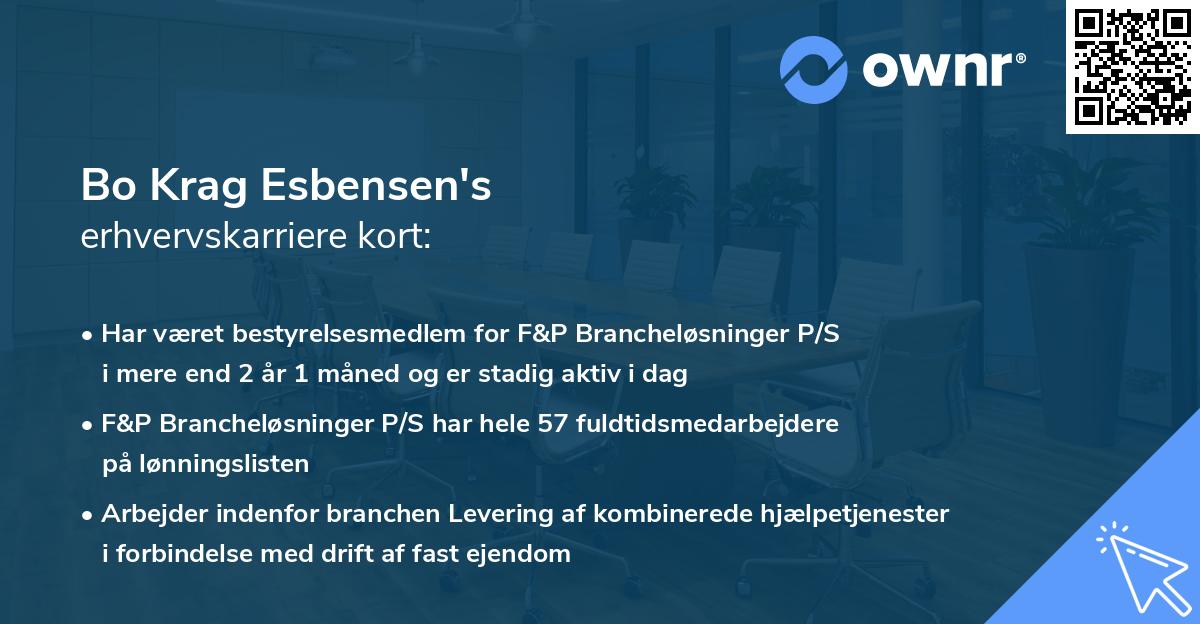 Bo Krag Esbensen's erhvervskarriere kort